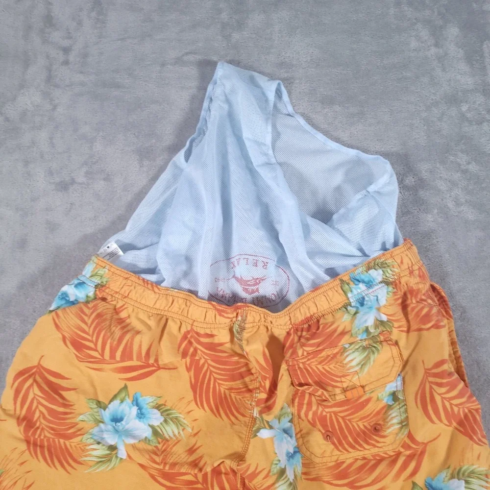 Tommy‎ Bahama Swim Trunks Mens Large Orange Floral Hawaiian Short Mesh Lined 6